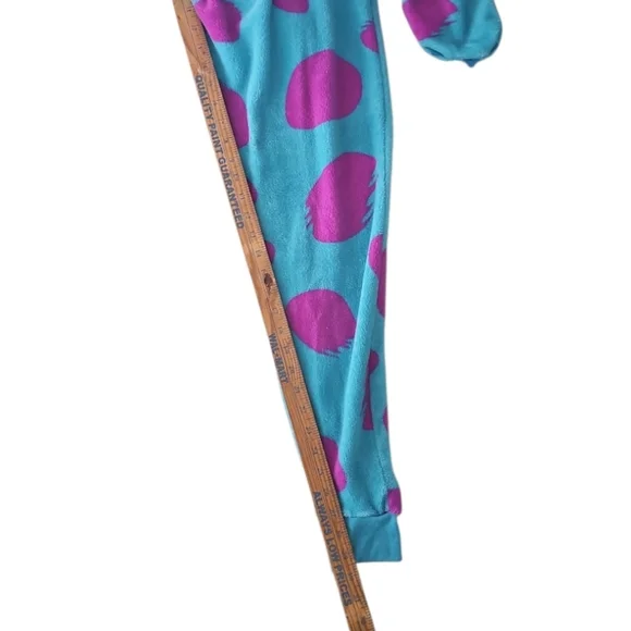 Disney Monsters Inc Sully Adult Onesie Pajamas Costume Blue Purple S/M Cosplay - Picture 13 of 16